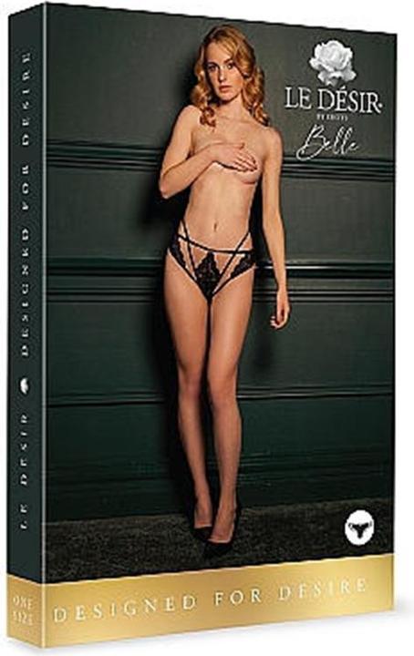 Produktbild Le Désir LÈna - Brief with Open Crotch and Buttocks, Adjustable Sliders and Golden Details - One Size (One Size)