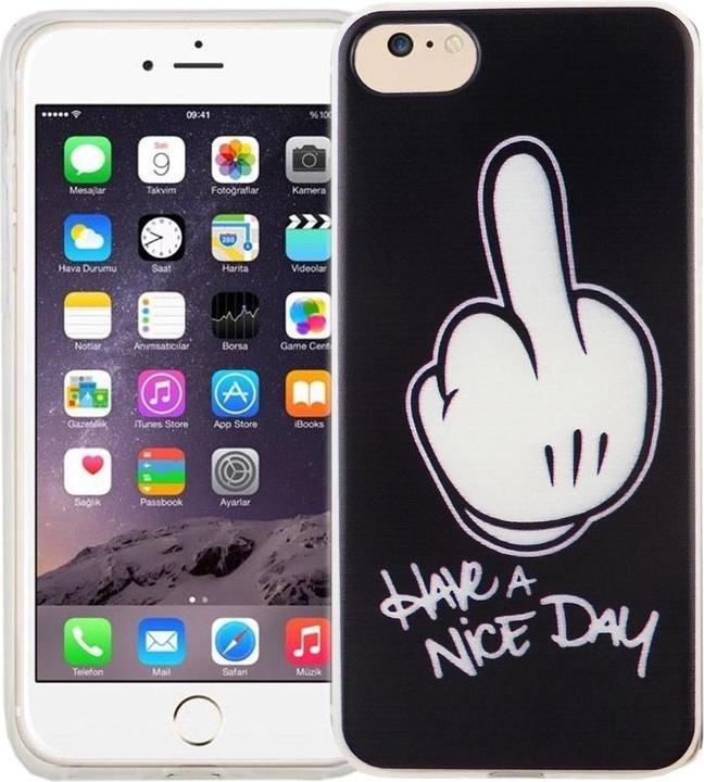 Actual product image König Design Mobile Case for Apple iPhone 8 Middle Finger Case Cover Motif Slim TPU New (Apple iPhone 8)