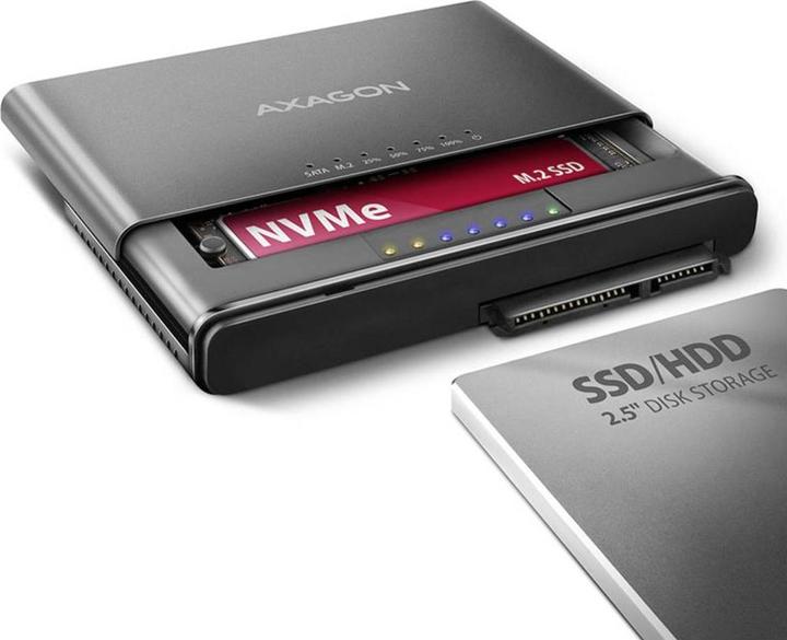 Immagine prodotto Axagon ADSA-CC USB-C - SSD NVMe M.2 e SSD/HDD SATA 2,5"/3,5" CLONE MASTER (M.2 2242, M.2 2230)