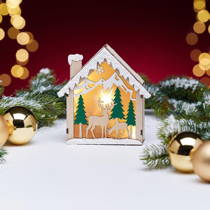 Actual product image VBS Wooden construction kit "House of lights", incl. lighting, 11 pcs.