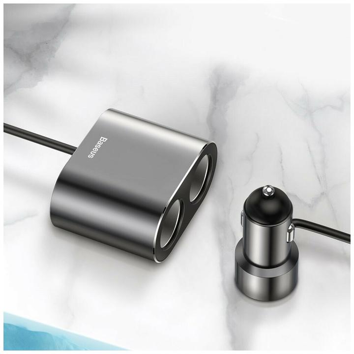 Actual product image Baseus High Efficiency One to Two Cigarette LighterBlack