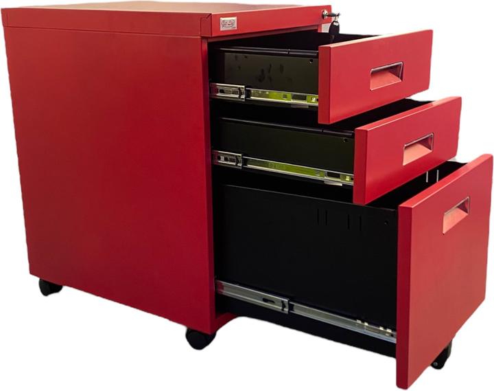 Actual product image Jet-Line PAUL mobile pedestal red mobile cabinet office pedestal knock-down