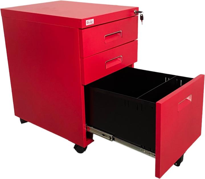 Actual product image Jet-Line PAUL mobile pedestal red mobile cabinet office pedestal knock-down