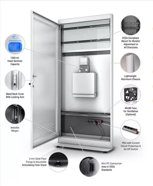 Immagine prodotto DSS Piedistallo per cassetta igienica, 24", bianco, monitor incluso