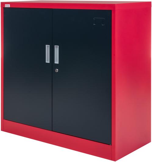 Image du produit Jet-Line Meubles de bureau Armoire de classement KIEW rouge-gris foncé 90x40x90cm Métal