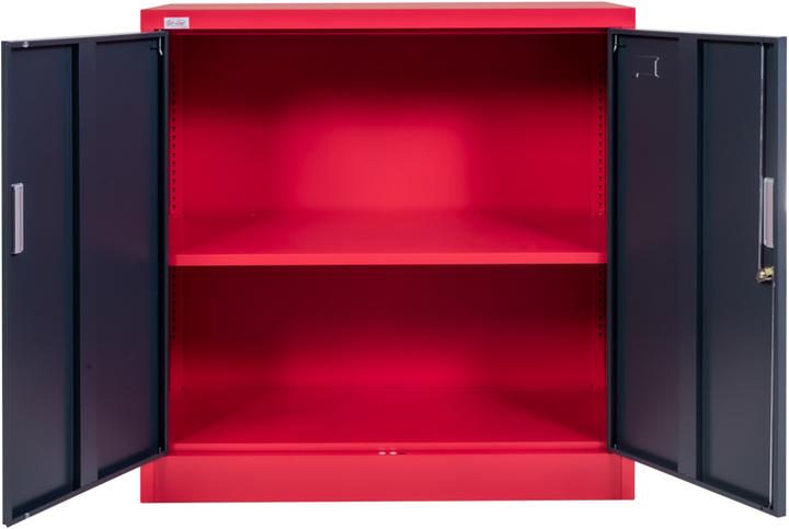 Image du produit Jet-Line Meubles de bureau Armoire de classement KIEW rouge-gris foncé 90x40x90cm Métal