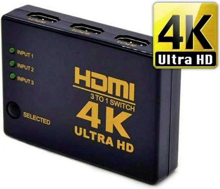 Image du produit No Name Commutateur HDMI 3 ports avec télécommande, lecture 3D possible 3840 x 2160 pixels