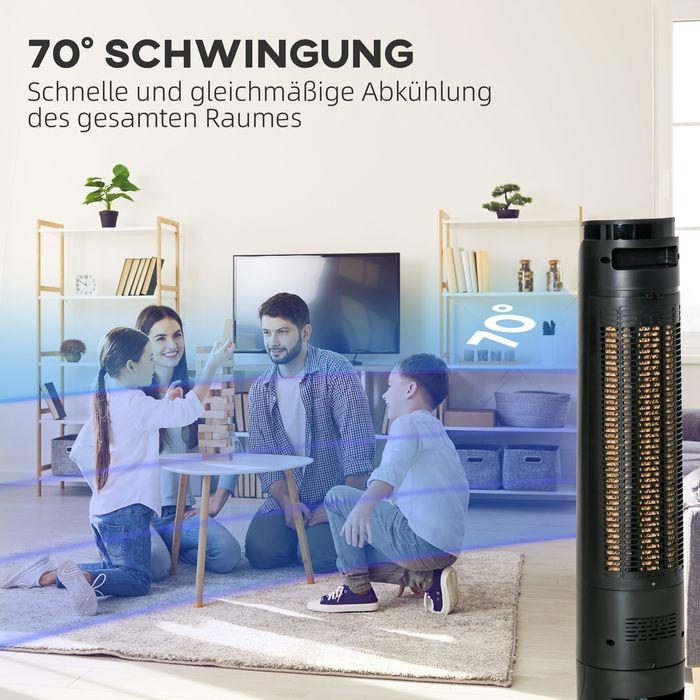 Image du produit Swisshandel24 Luftkühler Turmventilator mit Wasserkühlung Fernbedienung, 12h Timer, 4 Modi (58.20 dB)