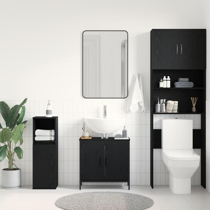 VidaXL Bathroom sink cabinet black oak 60x30x60 cm Material