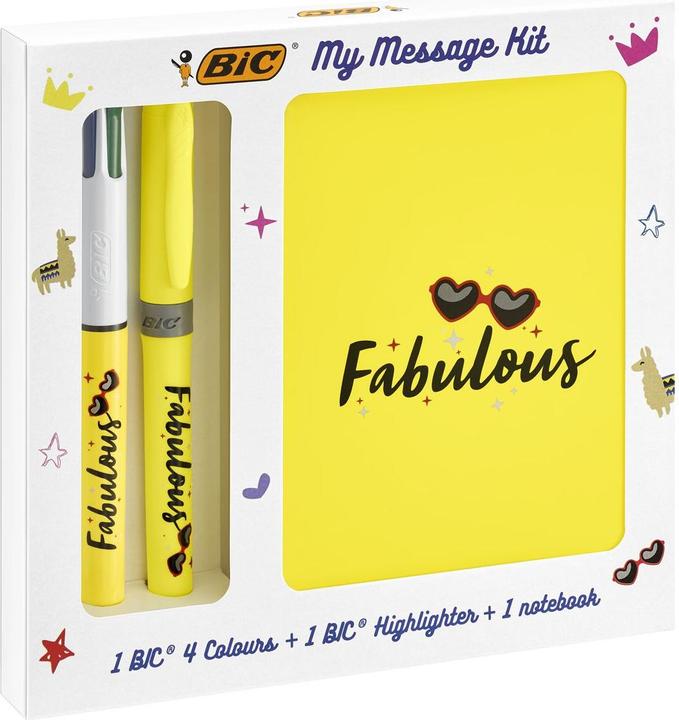 Actual product image Bic Stationery Box Fabulous (White, Yellow, 1 x)