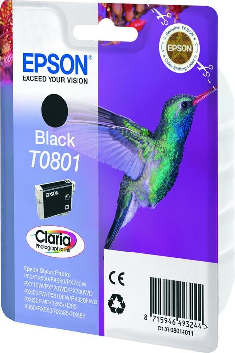 Epson T0801 - Noir - Original - Blister avec alarme RF / sonore (CF)