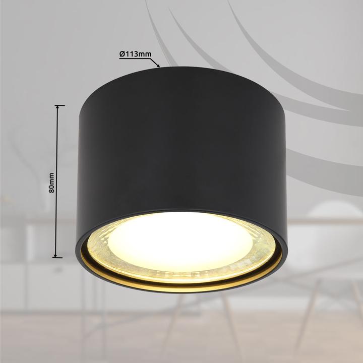 Actual product image Globo Ceiling lamp Serena black matt 1xLED (1250 lm)