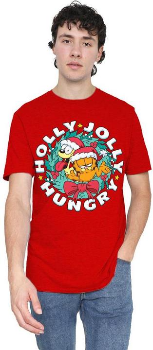 Actual product image Garfield Unisex Adult Holly Jolly Hungry Odie Christmas T-Shirt (3XL)