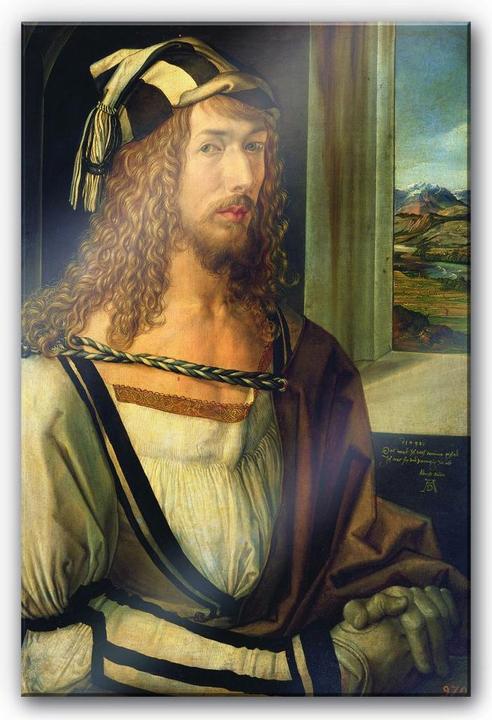 Image du produit Trenddeko Dürer - Autoportrait avec paysage (70 x 100 cm)