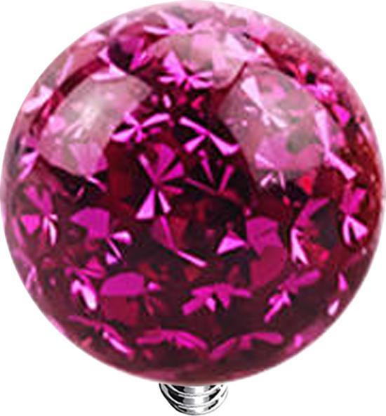 Star Piercing Dermal Anchor Kristall Kugel fuchsia Epoxy Schutzschicht (Chirurgenstahl 316L, ohne Messing)