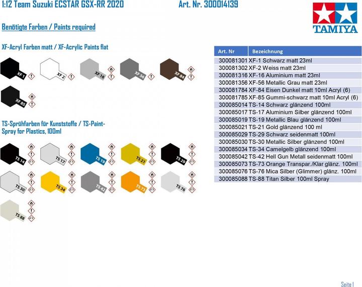 Immagine prodotto Tamiya 1/12 Team Suzuki ECSTAR GSX-RR 20