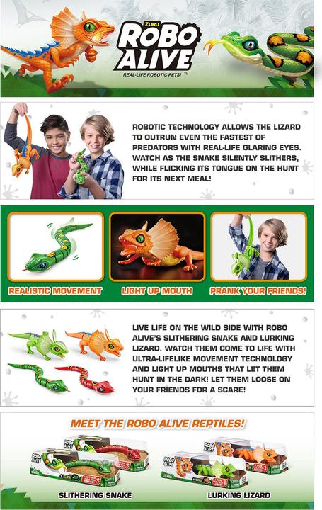 Actual product image Zuru Robo Alive Robotic Lizard -lisko