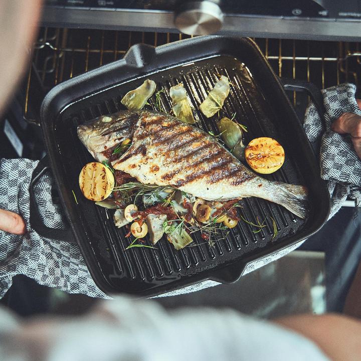 Immagine prodotto Burnhard Padella per grigliare in ghisa (30 cm, Padella grill, Ghisa)