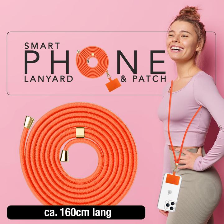 Actual product image Nalia Handyband + Pad für Hülle zum Umhängen, Karabinerhaken Anhänger aus Metall (gold)