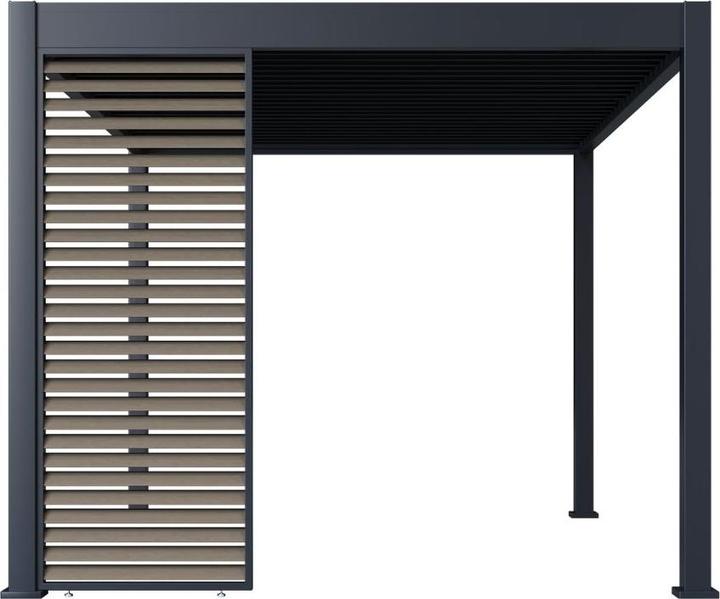 Weide Lamellenwand in Holzoptik für Pergola, anthrazit (6 cm, 93 cm)