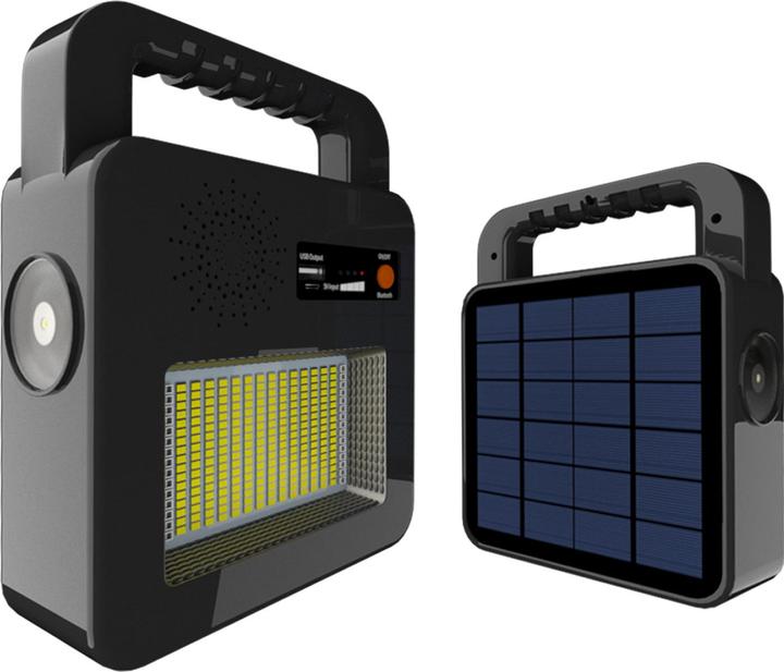 Image du produit Wellcraft Lampe de secours solaire à LED avec banque d'énergie et haut-parleur Bluetooth inclus