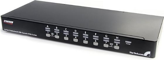 Produktbild StarTech 16 Port 1HE USB VGA KVM Switch mit OSD zur Rack-Montage - 16-fach Rackmount KVM Umschalter - Schwarz