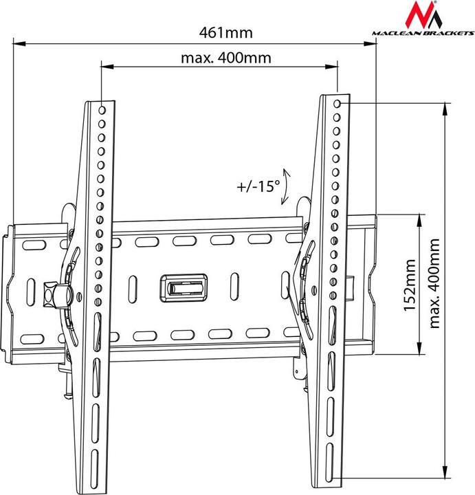 Productafbeelding Maclean MC-778 TV steun (55 inch) (Muur, 55", 45 kg)