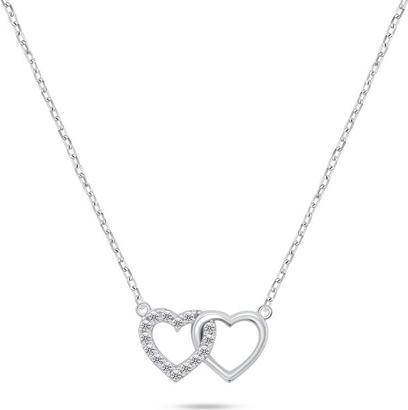 Actual product image Brilio Silver - Delicate Silver Linked Hearts Necklace NCL117W