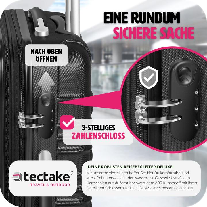 Produktbild tectake Hartschalenkofferset (106 l, Handgepäck (bis 50l), M (50 - 90l), L (90 - 115l), XL (ab 115l))
