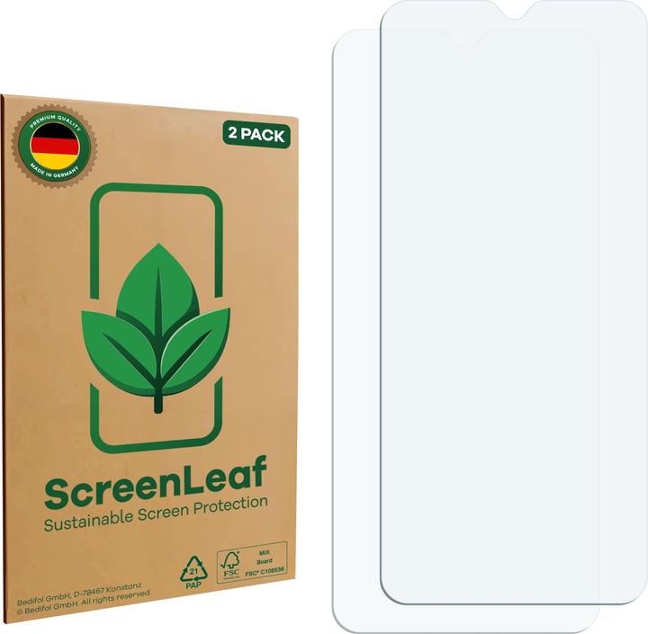 Actual product image ScreenLeaf Screen Protector sustainable Screen Protection, clear, anti-scratch (2 Piece, Samsung Galaxy A22 5G)