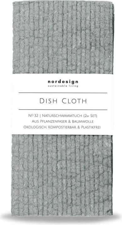 Actual product image Nordesign Set of 2 natural sponge cloth, gray 17x8cm, H1cm (2 pcs.)