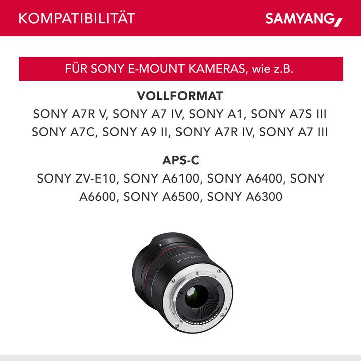 Image du produit Samyang AF 18mm f/2.8 FE, Sony E- Mount (Sony E, Plein format)