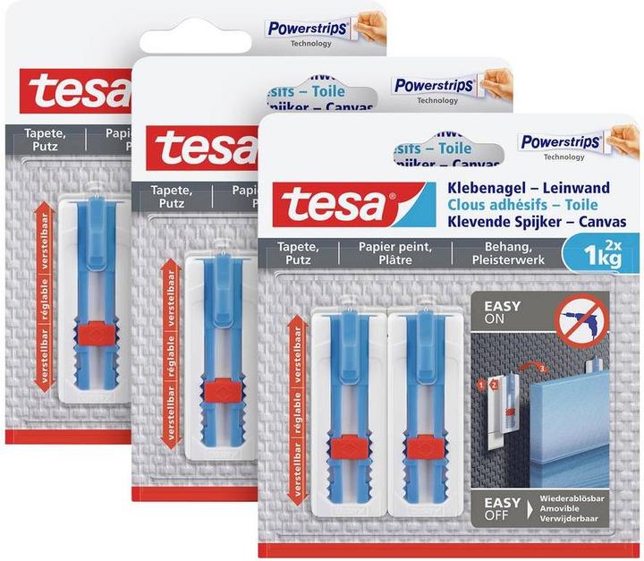 Produktbild tesa Klebenagel für Tapete & Putz, ideal für Leinwand & Keilrahmen