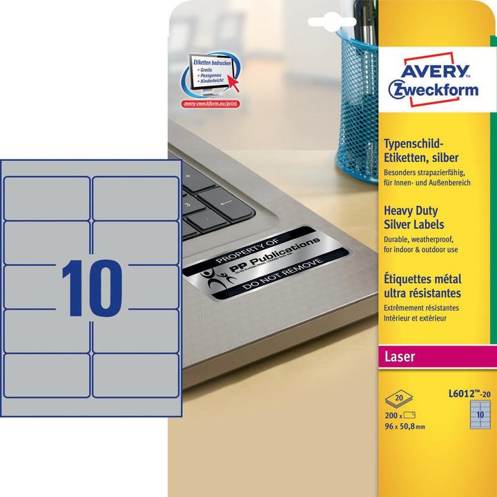 Actual product image Avery Nameplate labels
