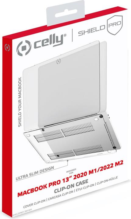 Produktbild Celly CLIP ON MACBOOK PRO 13 M1/M2. TRANSPARENT CASE SHIELDPRO13M1WH (13", Apple)