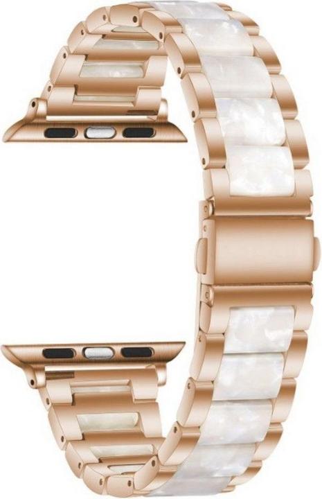Produktbild Tech Apple Smart Watch-Armband, Farbe Gold, 38/40/41 mm (38 mm, 40 mm, 41 mm, Edelstahl, Apple Watch Series 1, Apple Watch Series 2, Apple Watch Series 3, Apple Watch Series 4, Apple Watch Series 5, Apple Watch Series 6, Apple Watch Series 7, Apple Watch Series 8, Apple Watch Series 9, Apple Watch SE)