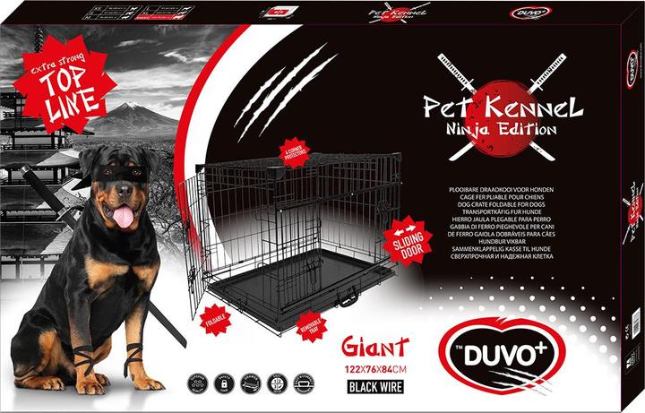 Actual product image EBI Duvo+ wire cage Ninja Edition with sliding door (Dog, Foldable)