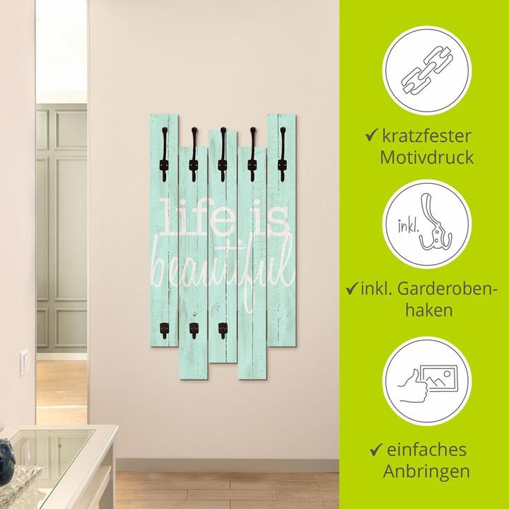 Image du produit Artland Vestiaire, 5 panneaux La vie est belle