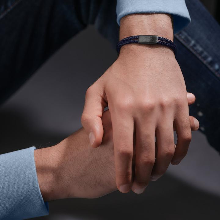 Actual product image Police Parallel bracelet (19 cm, Stainless steel, Leather)