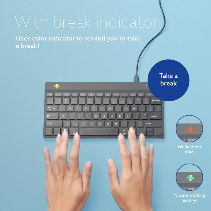 Actual product image R-Go Tools R-Go Compact Break ergonomic keyboard QWERTZ (DE), wired, white (DE, Cable)