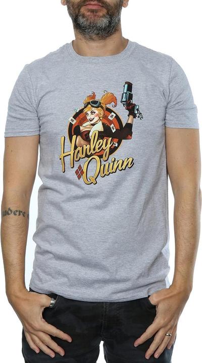 Actual product image Universal Textiles Mens Harley Quinn Badge Heather T-Shirt (S)