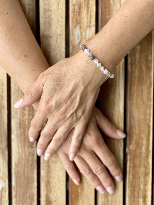 Produktbild Balibay Abelia (18 cm, Achat, Edelstein, Bergkristall, 925 Sterling Silber, Rosenquarz)