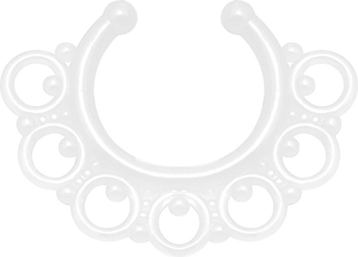 Image du produit Star Piercing Fake Septum Tribal mit Kugeln transparent "Glow"