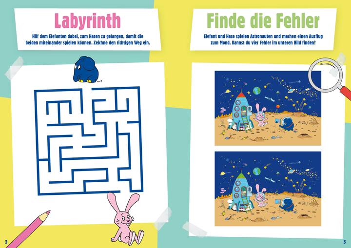 Actual product image Die Sendung mit dem Elefanten - Lass uns stickern, basteln, rätseln (German, Trickstudio Lutterbeck GmbH, Friedrich Streich, WDR mediagroup GmbH, Steffi Krohmann, 2024)