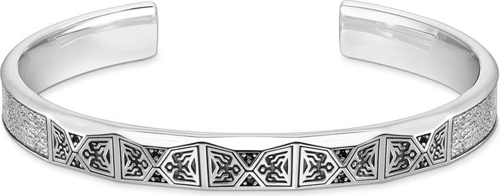 Produktbild Thomas Sabo Armreif Facettiertes Design mit Schwarzen Steinen Silber (19 cm, Geschwärzt, 925 Sterlingsilber)