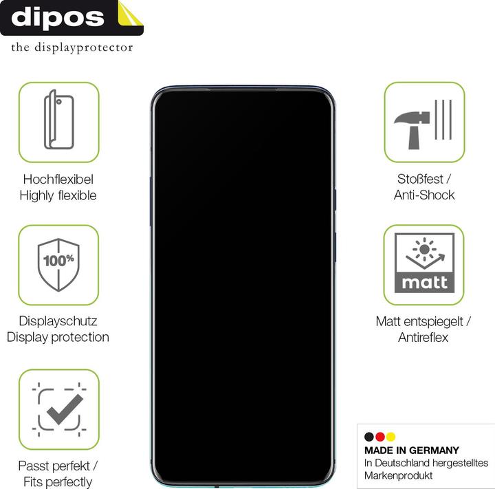 Produktbild Dipos Full Cover Schutzfolie Matt (1 Stück, OnePlus 7T Pro)