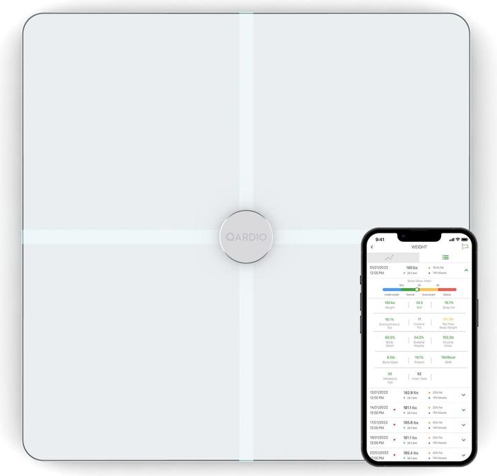 Actual product image Qardio Base X Smart WiFi Scale and Full Body Composition (180 kg)