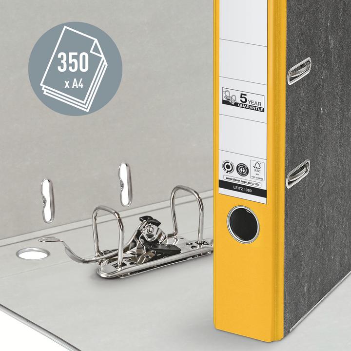 Image du produit Leitz Chemise marbrée Cloud, 180 degrés, DIN A4, 52 mm, dos coloré jaune, couverture en carton, extérieur (A4, 52 mm, 1 pièce(s))