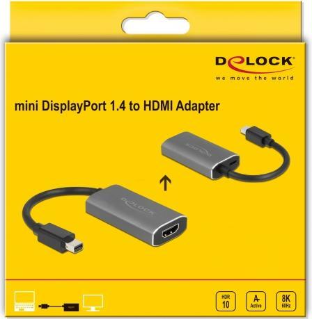Produktbild Delock Adapter 8K 60Hz Mini-DisplayPort - HDMI-A (Mini DP, HDMI, 20 cm)