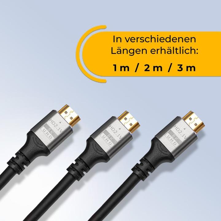 Produktbild Hermex HDMI zu HDMI Kabel 1m 8K UHD High Speed HDMI Anschlusskabel (1 m, HDMI)